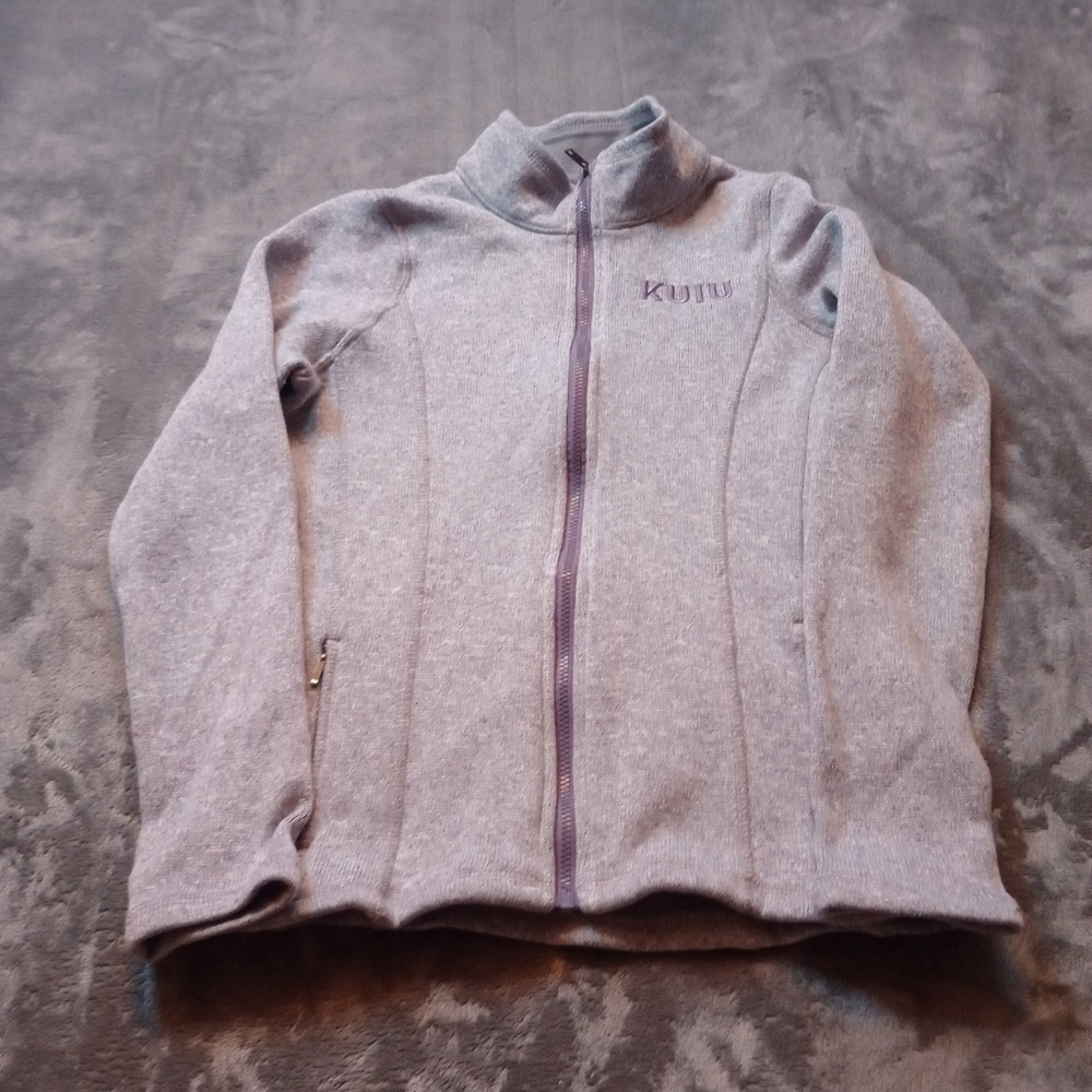 Kuiu Base Camp Sweater Fleece Jacket Womens Medium Gray Full Zip Outdoors Hiking